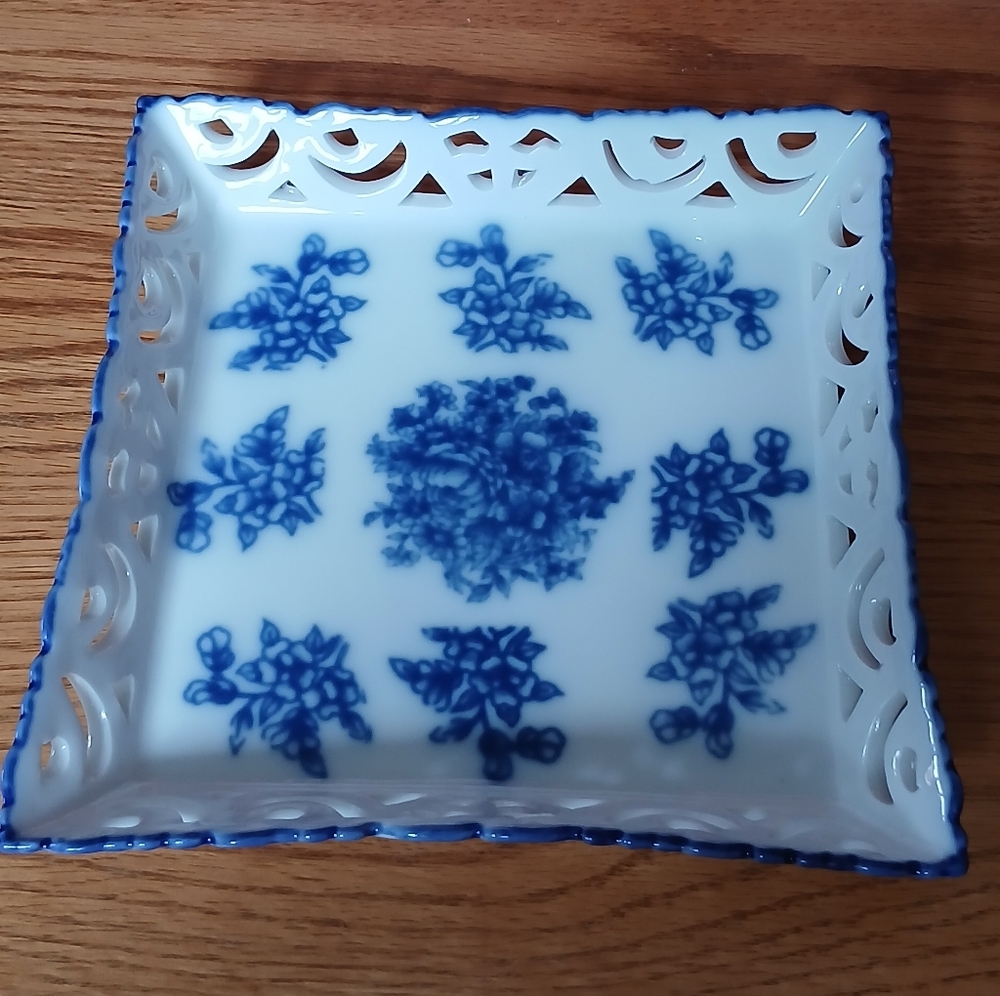 Blue And White square porcelain tray